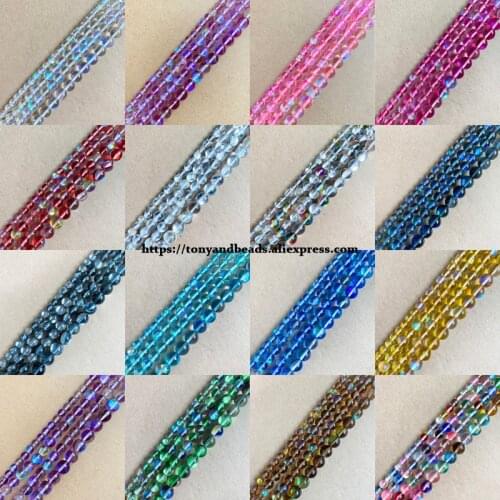 Smooth K9 Glass Austria Crystal Synthesis Glitter Moonstone Beads 15" Strand 6 8 10 12MM 17 Colours Jewelry Making