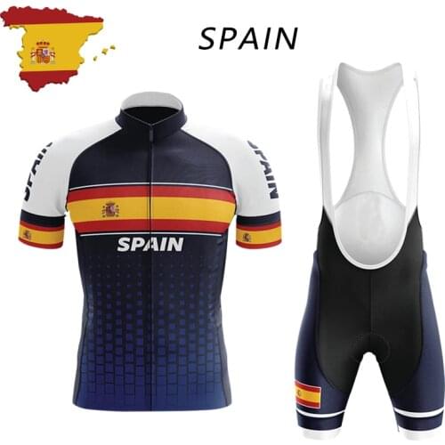 Hot Sale Spain Men Cycling jersey Set Summer Bicycle Clothing Maillot Ropa Ciclismo MTB Bike Clothes Sportswear Suit Cycling