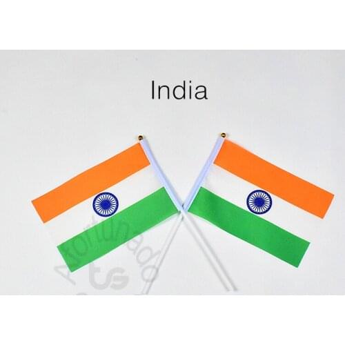 India 14*21cm flag Banner meet Parade party hand waving National flag Home Decoration flag banner