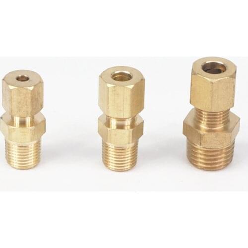 1/8" 1/4" NPT Male x Fit Tube OD 1/8" 3/16" 1/4" Compression Union Brass Pipe Fittings Connectors Adapters 229 PSI