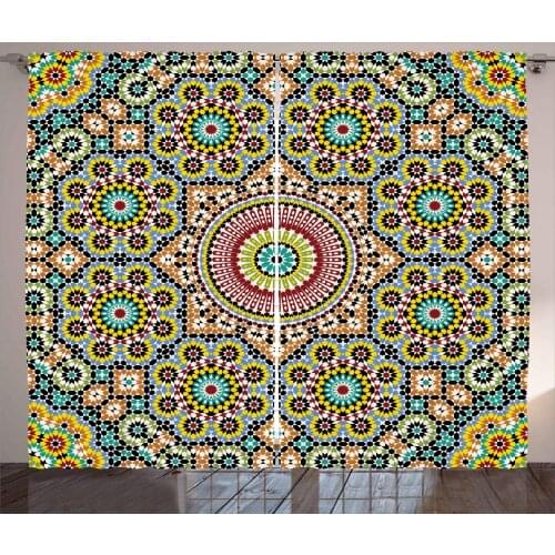 Moroccan Curtains Aged Old Design Cultural Engraving Art History Tourist Attraction Living Room Bedroom Window Drapes