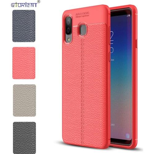 For Samsung Galaxy A8 Star Matte Shockproof Case A9 Star Soft Silicone Bumper Cover SM-G885F/DS SM-G885X Leather Texture Funda