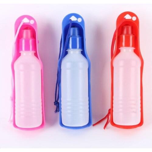 Transer Pet Dog Water Bowls 250ml 500ml Plastic Portable Water Bottle Pets Outdoor Travel Drinking Water Feeder Bowl Container