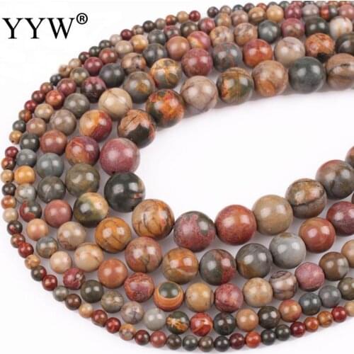 Fashion Yellow Stone Jewelry Beads Picasso Round Pick Size Antique Round Beads For Jewelry Making Diy Bracelet Necklace