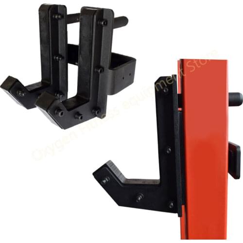 A Pair Upgrade J-hooks Barbell Holder For Power Rack J-hook For 75x75 60x60 50x50mm Squat Racks With 25mm Hole Rack Accessories