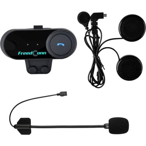 FreedConn soft earphone!FM Radio+Motorcycle Helmet Bluetooth Headset Intercom 100M Waterproof BT Interphone Stereo music