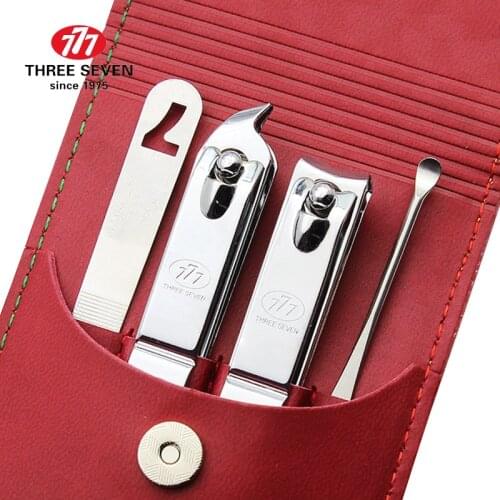 THREE SEVEN/777 Portable Nail Clippers Trimmers Set Manicure Care Pedicure Nail Kit 4 in 1 Professional Nail Art Tools