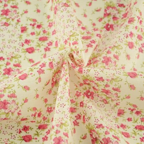 Printed Rose Pink Floral Designs Pre-cut Fat Quarter Cotton Fabrics Home Textile for Beginners Practice Doll Tida Tecido Sewing