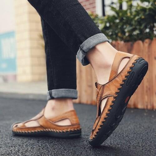 Sports mens outdoor indoor water sport rubber slippers male home sandalie roman hollow cork beach black sandles safety men flip