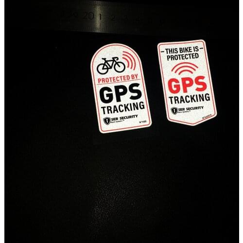 NO.S235 Bicycle Reflective Safety Warning Sticker GPS Tracking Protected Anti-theft Waterproof Sticker Motorbike Stickers