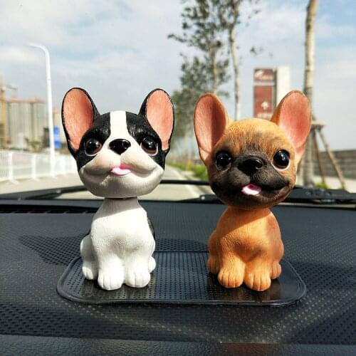 Home Decoration French Bulldog Simulation Dog Shaking Head Ornament Craft Gift