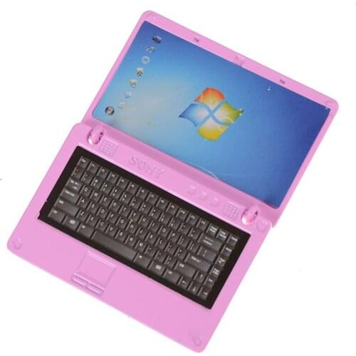 1PCS Alloy Fashion Cute Simulation Mini Laptop Computer DIY 1:12 Dollhouse Miniature Crafts Dollhouse Decoration