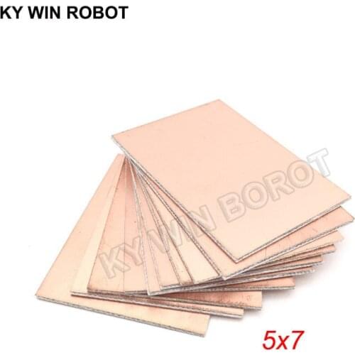 10 pcs FR4 PCB Double Side Copper Clad plate DIY PCB Kit Laminate Circuit Board 5x7cm