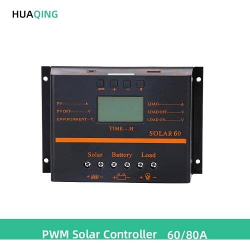 12v / 24v solar controller photovoltaic solar panel charge and discharge controller 60A 80A