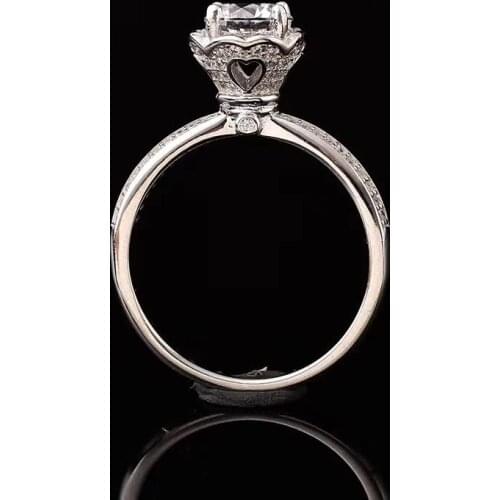 1ct(6.5mm) Moissanite Rings White D Diamond Engagement Rings for Women S925 Silver Fine Jewelry with Certificate