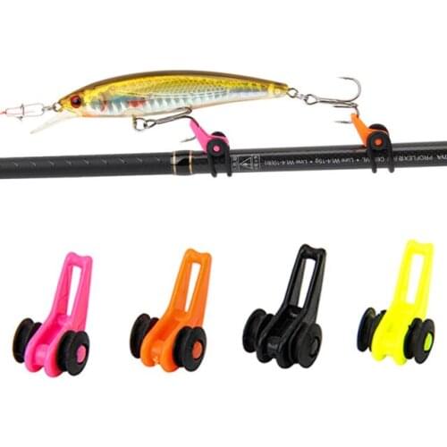 2PCS Sliding Adjustable Fishing Rod Hook Keeper Plastic Holder Clip Hanging Baits Accessories