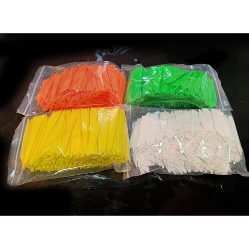 36pcs Hunting Archery 3inch Crossbow Archery Feathers 7Color Drop Shape Cut Fletching Rubber Vane Arrow DIY Archery Accessories