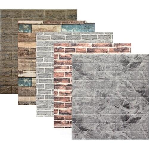 3d Wall Sticker Imitation Brick Bedroom Decoration Waterproof Self-adhesive Wallpaper for Living Room Kitchen Tv Backdrop