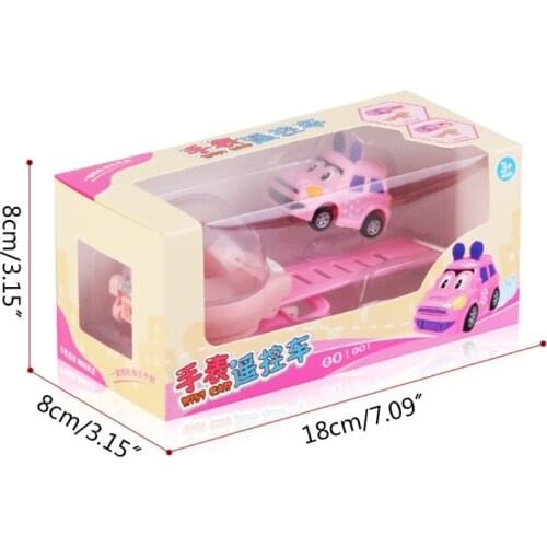 45BF 4 Color Options Novelty Watch Mini Watch Car Wearable Watch RC Car Toy Portable Car Cartoon Shape USB Charging Watch Car