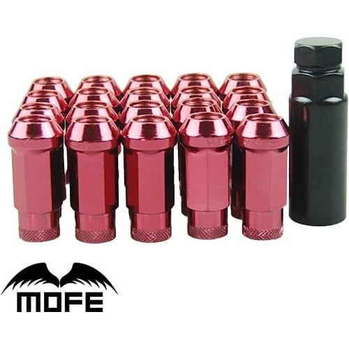 5 SETS Original Logo Extended Open End P1.5 Steel 48mm Wheel Lug Nuts Blue Red Titanium Neo Chrome Gold Purple