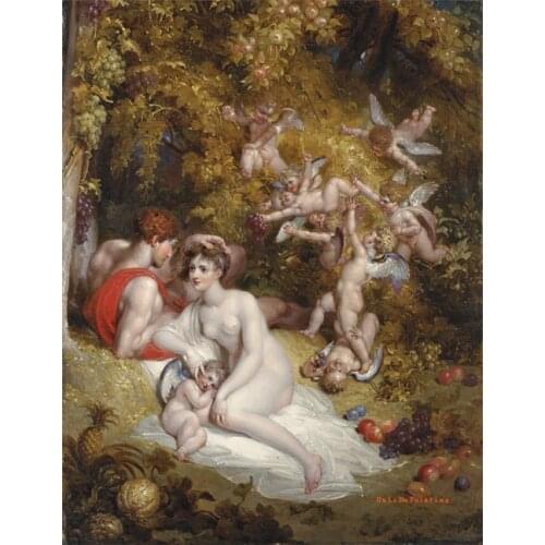 Free shipping classical nude art religious angels oil painting canvas printings printed on canvas home wall decoration picture