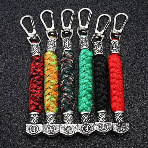 Men Women Key Ring Rotatable Portable Gift Art Craft Car Keychain Outdoor Tool With Viking Rune Durable Hiking Retro