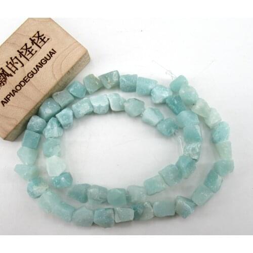 APDGG 6x8mm Natural Amazonite Rough Nugget Beads 15.5'' Loose Beads Jewelry Making DIY