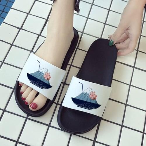 Ice cream Print slippers Ladies Cute slippers Soft Flip Flops Women Sandalias indoor Home slipper 2021 New women summer slippers