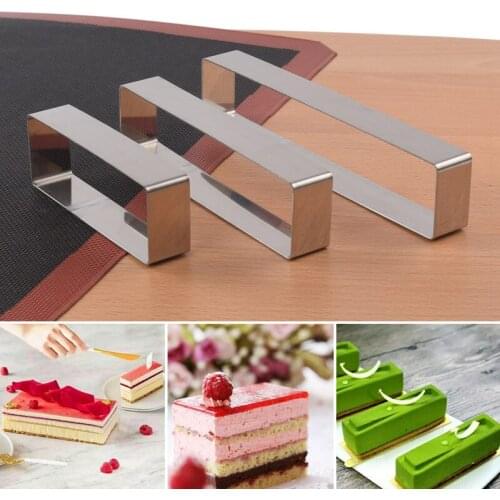 Stainless Steel Mousse Moulds Rectangle Cake Making Molds Baking Supplies GQ
