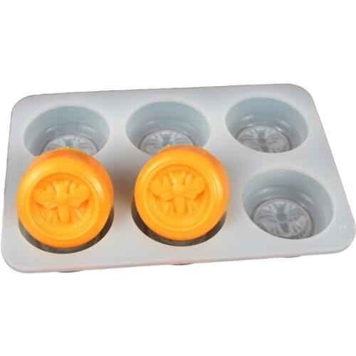 Handmade 6 Holes Bee Soap Silicone Mould Food Grade Silicone Round Soap Form Fondant Cake Chocolate Mold Cake Decors