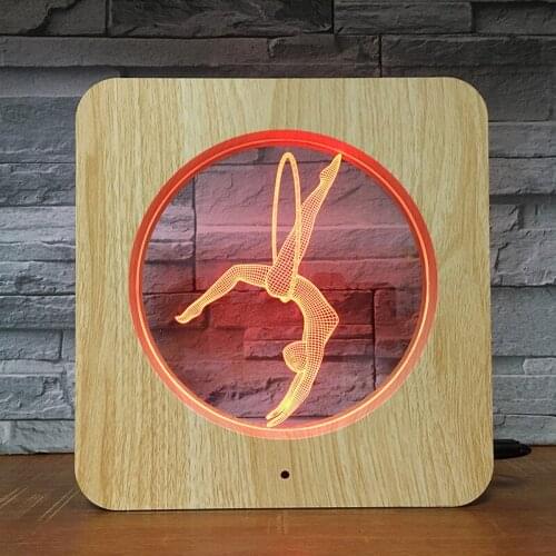 Yoga Shape 3D LED Plastic ABS Grain Night Light DIY Customized Lamp Table Lamp Kids Birthday Colors Gift Home Decor DropShipping