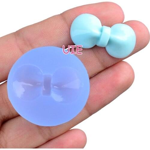 FYL319U 27.mm x 14.3mm Bowknot Bow Silicone Mold Fondant Cake Decoration Candy Resin Clay Earrings Necklace Craft Soap Candle