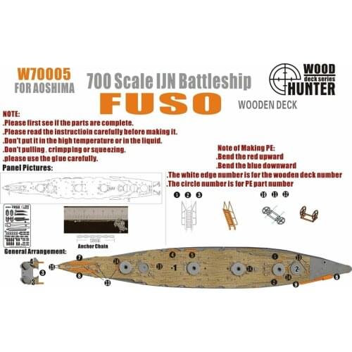 Hunter W70005 1/700 Wood deck IJN Fuso for Aoshima