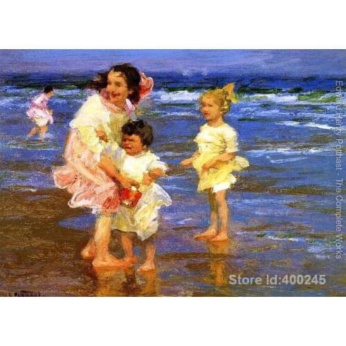 Impressionist art Cold Feet Edward Henry Potthast paintings home decor Handmade High quality