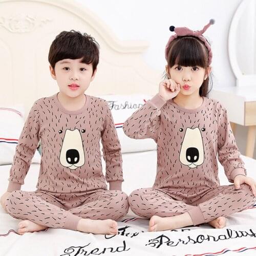 Spring Casual Full Sleeve Top Pants 2pcs for Child Girls Baby Boy Pajamas Sets Teens Pijama Suits Children Nightwears 2 4 5 7 14
