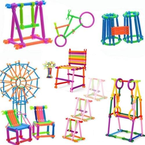 256Pcs Assembled Building Blocks DIY Smart Stick Plastic Blocks Imagination Creativity Educational Learning Toys Children Gift