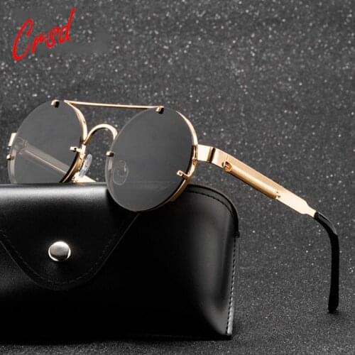 Round Steampunk Sunglasses Brand Design Men Women Metal Punk Sun Glasses Vintage Sunglass UV400 Shades Eyewear Sunglasses Women