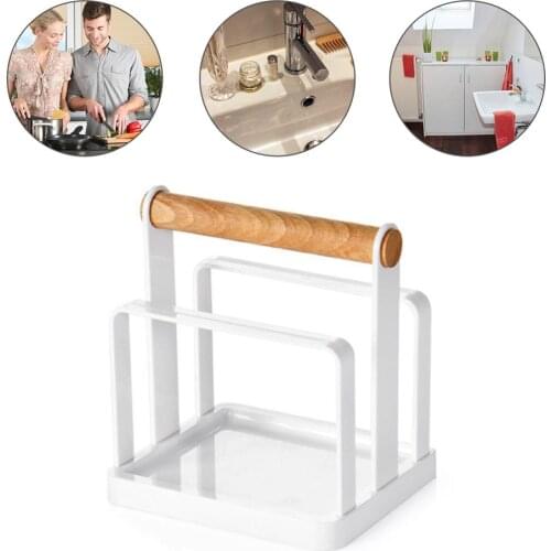 3-Slot Multi Layer Wood Organizer Home Accessories Pot Lid Stand Drainer Dish Vertical Towels Storage Holder Cutting Board Shelf