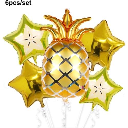 6pcs Summer Cool Fruit Aluminum Film Balloon Set Tropical Fruit Avocado Childrens Birthday Party Decoration Toy GG22