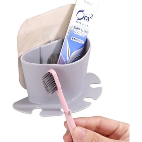 Toothpaste Toothbrush Storage Racket Suction Toothpaste Storage Shelf Hooks Wall Bathroom Storage Racks