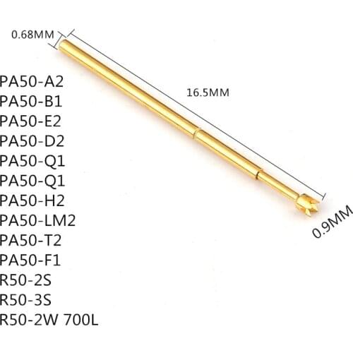 Nickel Plated Metal Compression Test Needle PA50 - A2 / B1 / E2 / D2 / F1 / Q1 Q2 / H2 / LM2 / T2 / J1 Diameter of 0.68 MM