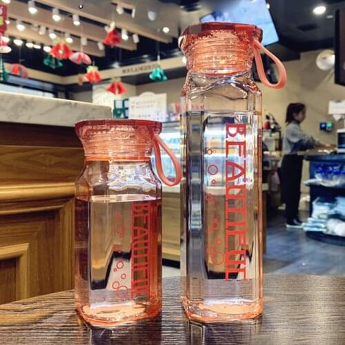 NEW 350/550ml Korean Glass Cup Frosted Colorful Rhombus Aquatic Glass Cup With Rope Mug Small Fresh Rope Cup Gift Cup Moet Glass