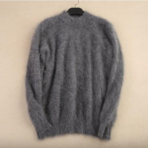 New Mens Mink cashmere Fleece Warm Sweaters, Round-collar Sleeve Sweaters Free Delivery S18121