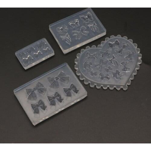 DIY Crafts Nails Decoration Crystal Epoxy Resin Mold Mini Bowknot Silicone Mould U90F