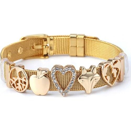 DIY Forest Series Charm Slide Beads Fit Silver Plated 10mm Watch Style Keeper Bracelets Fashion Brand Jewelry Gift For Women