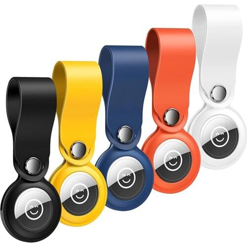 Portable Case for AirTag Cases Key Wallet Finder Silicone Protector Bumper Cover Compatible with Apple AirTag Loop Holder