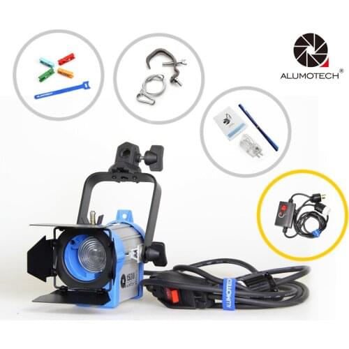 ALUMOTECH Pro Film 150W Fresnel Tungsten Spot light Lighting+Barndoor+Dimmer+Bulb For Studio Video Photography Camera Film Lamp