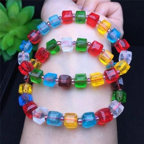 Multicolored Glass sugar cube bracelet shine exquisite luxury fashion bracelet jewelry