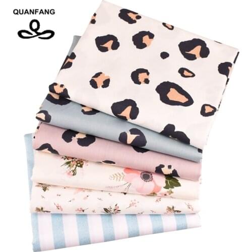 QUANFANG 50X160cm/Piece Printed Twill Cotton Fabric For Sewing DIY Quilting Baby Children Sheet Pillow,Cushion,Toys Half Meter