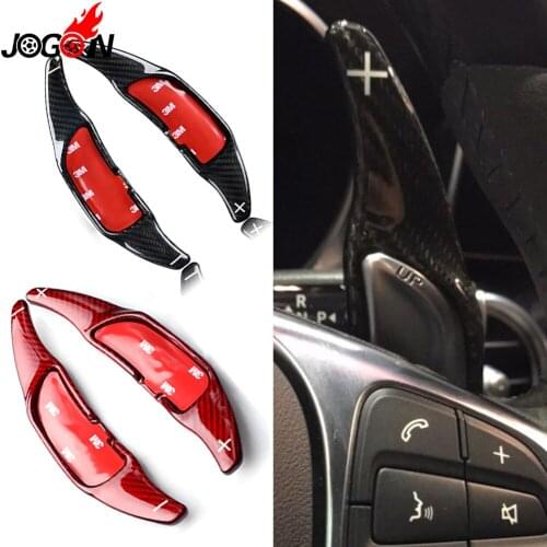 Carbon Fiber For Benz A45 CLA45 GLA45 C43 GLC E 43 63 CLS GLE GLS SL S63 S65 SLC43 Steering Wheel Paddle Extension Shifter Trim